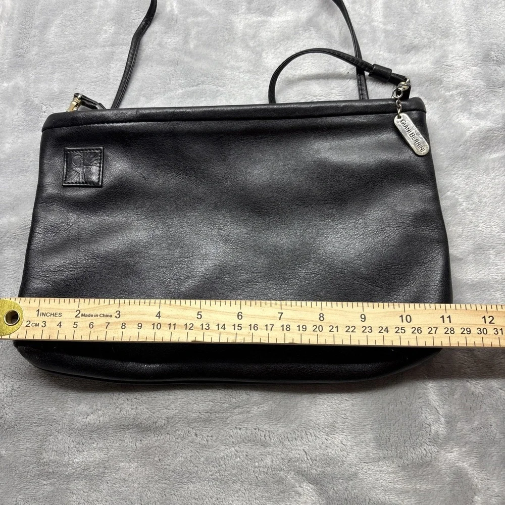 Giani Bernini Purse Medium Black Crossbody Handbag Zip Rectangle